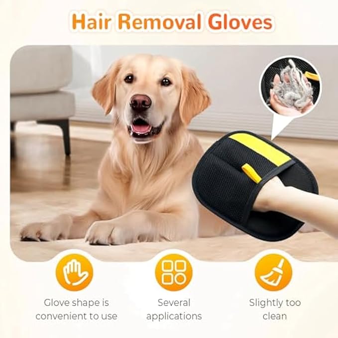 1PC 2025 Electrostatic Gloves Pet Hair: Pets Hair Remover Electro Antistatic Hair Removal Glove Cat Mitt Mitten Static Reusable Tool Furniture Cleaning Animal Double Sided Grooming Magic Fur Dogs Mit