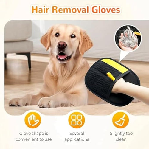 2PC 2025 Electrostatic Gloves Pet Hair: Pets Hair Remover Electro Antistatic Hair Removal Glove Cat Mitt Mitten Static Reusable Tool Furniture Cleaning Animal Double Sided Grooming Magic Fur Dogs Mit