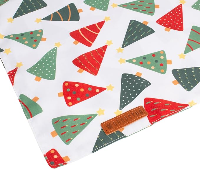 ADOGGYGO Christmas Dog Bandanas, Xmas Tree Candy Scarf, Premium Durable Fabric, White Christmas Bandanas for Extra Large Dogs Pets (X-Large)