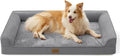 COZY KISS Orthopedic Dog Beds for Large Sized Dog, XL Bolster Pet Couch with Waterproof Lining, Egg Crate Foam Sofa for Pets Up to 100 lbs, U-Shaped, 44x32x7 inch, Grey