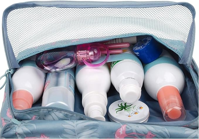 Narwey Small Hanging Travel Toiletry Bag for Women, Travel Bag for Toiletries, Makeup Bag Organizer Cosmetic Bags Make Up Bags for Girls