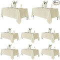 Fitable 8 Pack Rectangle Tablecloths: Stain Resistant Wrinkle Free Fabric Table Clothes, Washable Reusable Polyester Table Covers for Wedding Party Birthday Banquet Reception(Ivory, 60x102 Inch)