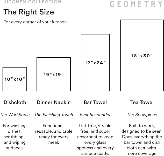 GEOMETRY Kitchen Tea Towels - Quick Dry Microfiber Dish Towels for Kitchen Every Bloom, 18" x 30" 2 Pack