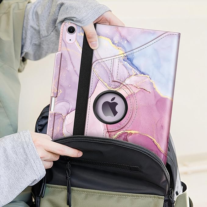 Fintie Rotating Case for iPad Air 13-inch (M3) 2025, (M2) 2024-360 Degree Swiveling Protective Stand Cover with Pencil Holder, Auto Wake/Sleep, Dreamy Marble