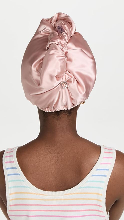 Kitsch Satin Microfiber Hair Towel Wrap for Women - Super Absorbent, Quick Dry, Anti-Frizz - for Long and Short Hairs, Turbans for Women, Wet and Curly Hair Wrap - Blush