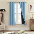 Rutterllow 100% Blackout Curtain Panels, Heat and Full Light Blocking Drapes with Grommets for Bedroom,Thermal Insulated Window Treatment Drapes for Living Room(Haze Blue,2 Panels,42x63inch)