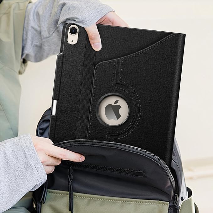 Fintie Rotating Case for iPad Air 13-inch (M3) 2025, (M2) 2024-360 Degree Swiveling Protective Stand Cover with Pencil Holder, Auto Wake/Sleep, Black