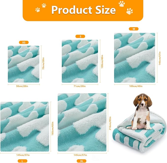 Maidewow Waterproof Pet Blanket,Dog Bed Covers Small Throw for Puppy Cats Stylish Jacquard Pets Couch Sofa Furniture Protection Washable Reversible Covers (Blue Wave,XS)