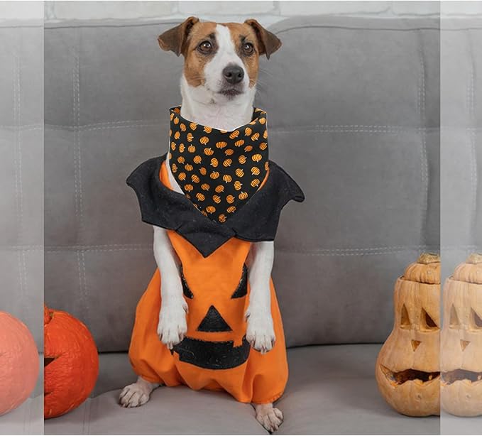 Bubblepup Fall Dog Bandanas, Pumpkins Dog Bandanas for Small Medium Large Dogs