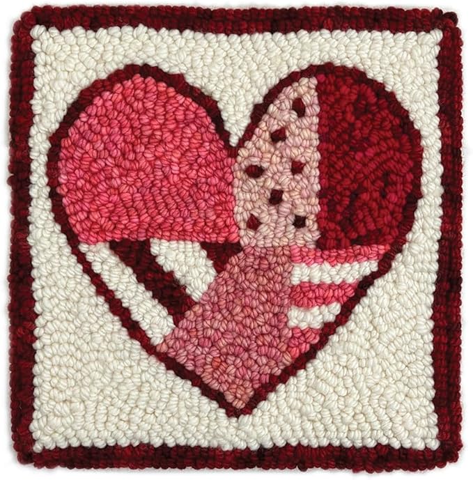 The Oxford Company Punch Needle Kit (Patchwork Red Heart)