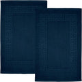 DAN RIVER Greek Cotton Bath Mats Set of 2 – Not a Bathroom Rug, Ultra Soft, Highly Absorbent & Machine Washable Bath Mat Towel for Bathroom Floor Mat – Durable, Quick-Dry, 21x34 Inches, Blue Opal