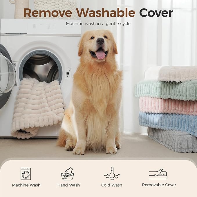 Orthopedic Dog Bed for Large Dog, Waterproof Pet Bed,Non-Slip Bottom and Egg-Crate Foam with Removable Washable Cover Crate Bed,Blue,36"x27"x3"