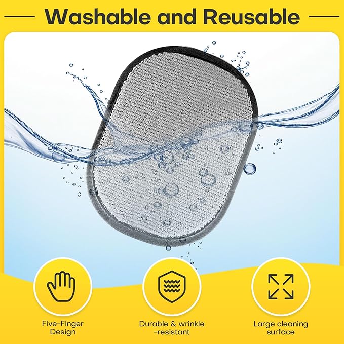 Morphcontainerpet Pet Hair Removal Gloves - Electrostatic Reusable for Cats & Dogs, Furniture, Carpet, Car Seats (3 PCS)
