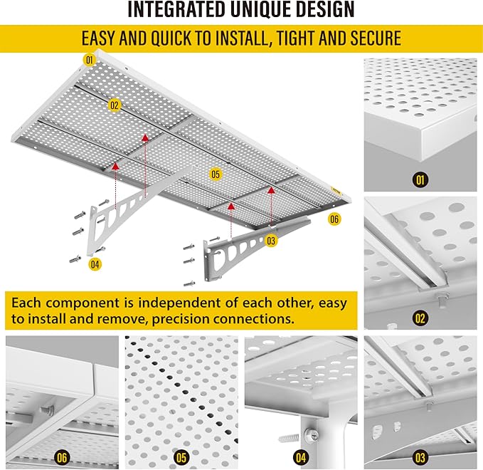 Aecxm 4-Pack 1.64x4ft Adjustable Garage Wall Shelving 1120lbs Load Capacity Heavy Duty Wall Mounted Storage Shelf Metal Floating Shelves for Garage(White)