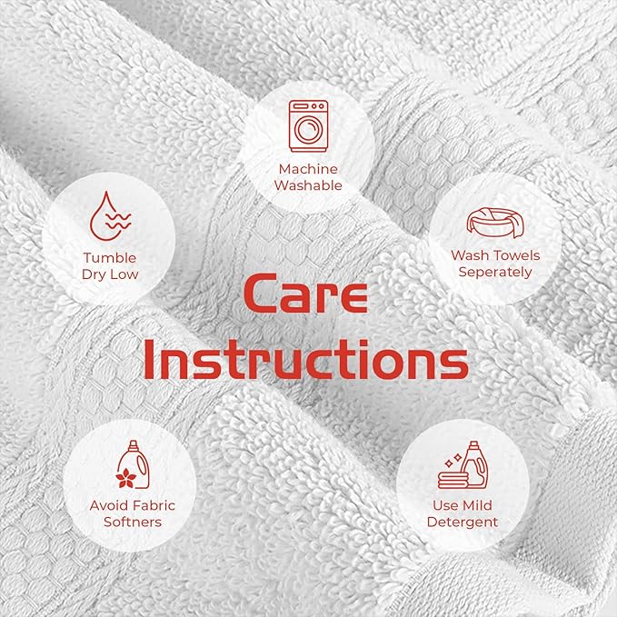 RIVERSIDE 3-Piece Towel Set, 1 Bath Towel, 1 Hand Towel, 1 Washcloth, 550 GSM Ring Spun Cotton, Soft, Quick Dry, Absorbent Bathroom Towels for Home, Gym, Spa, White