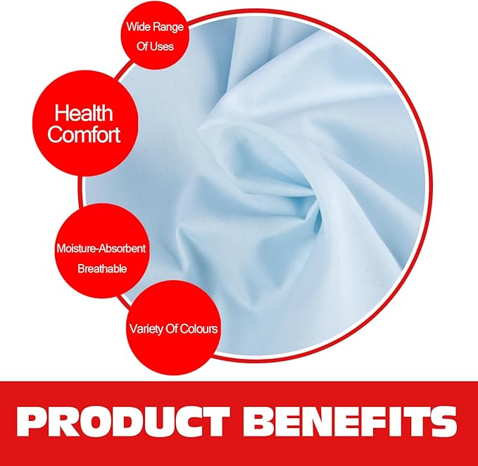 100% Light Blue Cotton Fabric for Sewing by 3 Yards, 59”Width Quilting Fabric Medium Weight 5.8 oz, Muslin Fabric by The Yard, Embroidery Cloth
