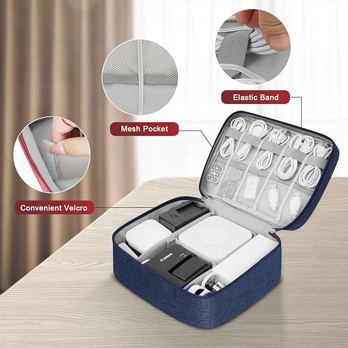 XINGXINRONG Electronic Organizer Travel Universal Cable Organizer Electronics Accessories Bag for Cable, Charger, Phone, USB, SD Card,1Pack