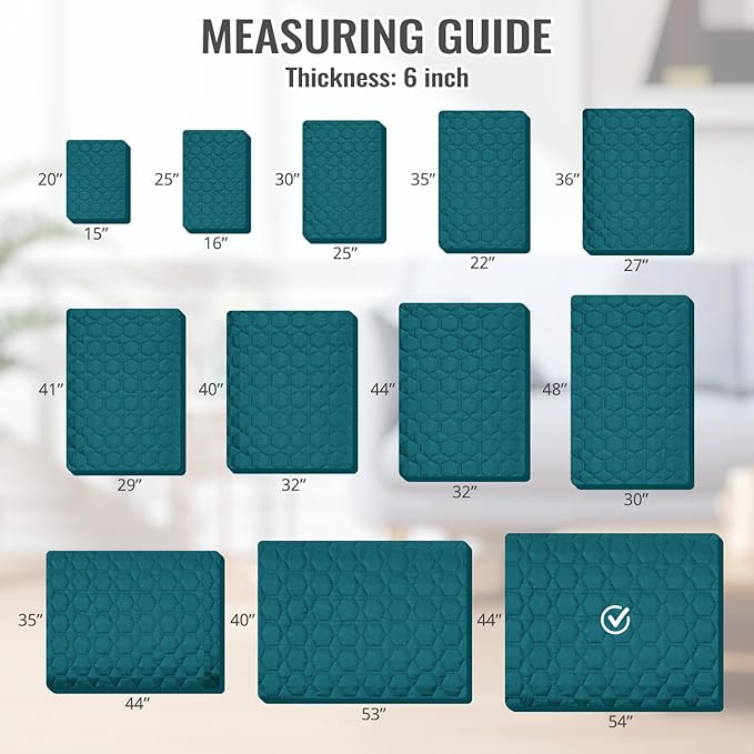 Nanbowang Waterproof Dog Bed Cover - Washable, Quilted Pet Pillow Replacement - Easy to Remove Hair - Lovely Puppy Cover for Dog/Cat 44x54x6