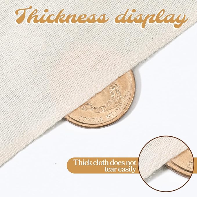 100% Cotton Muslin Fabric, 63 inch x 5 Yards Natural Unbleached Cotton Fabric, Unbleached Muslin Linen Fabrics by The Yard, for Sewing Quilting Embroidery, Garments, Crafts