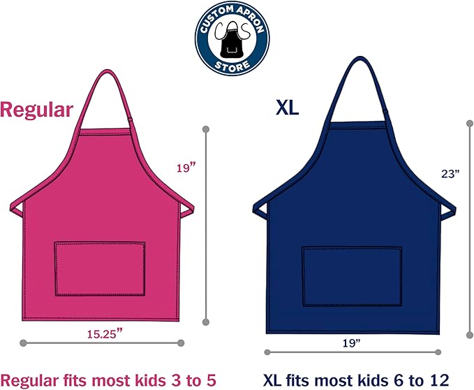 Personalized Kids Apron | Kid or Toddler Apron Sizes | Choice of Color and Thread