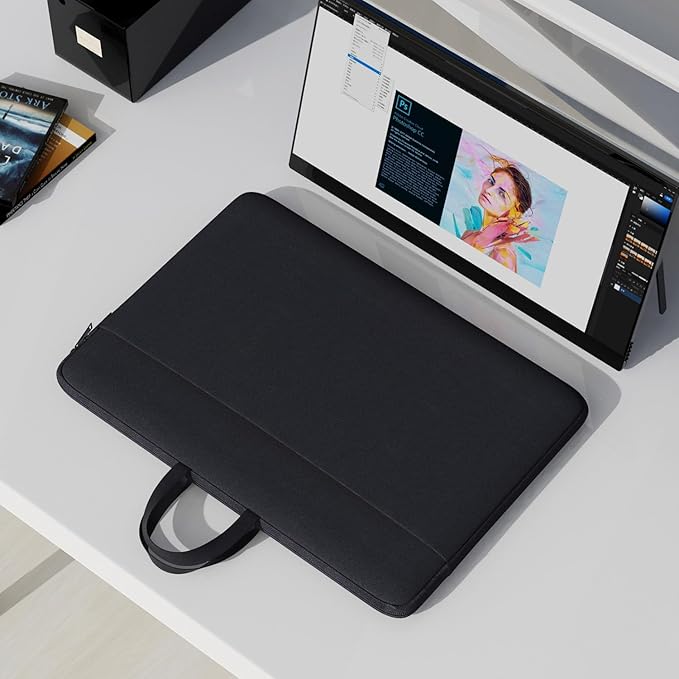 24 Inch Portable Monitor Case Carrying Sleeve Compatible with 23.8-24 Inch Portable Large Monitor with Handle Pocket, Protective Travel Shockproof-Padded Accessory Bag