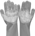 Yintoper Pet Grooming Gloves, Dog Bathing Gloves with High-Density Teeth, Heat Resistant Silicone Cat Hair Remover with Enhanced Five Finger Design, Bathing and Massaging for Dogs and Cats (Grey)