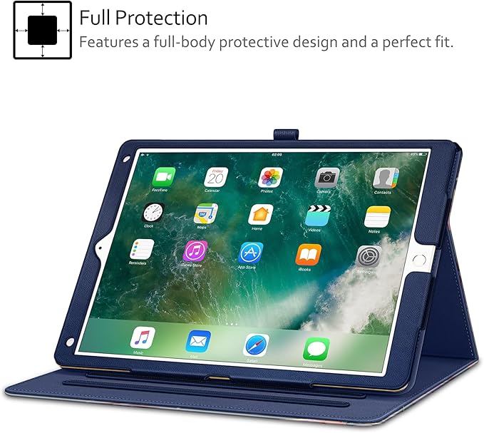Fintie Multi-Angle Case, 2017/2015 iPad Pro 12.9 inch (Old Model) 1st & 2nd Gen Case - [Corner Protection] Folio Stand Cover with Pencil Holder & Pocket, Auto Wake/Sleep, Blooming Hibiscus