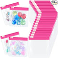 24 Pieces Pill Pouch Bags Zippered Set Reusable Translucent Medicine Organizer Sealing Travel Plastic Bags with Slide Lock for Storage(Pink)