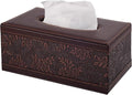 XNONE PU Leather Tissue Box Cover Tissue Box Holder Rectangle Tissues Organizer with Magnetic Bottom,Decorative Napkin Caddy for Vanity Dresser Night Stand Table Countertop Home Office Car,Retro
