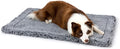 PELZIN Stoutwool Indestructible Dog Bed - Fluffy Chew Proof Dog Crate Pad - Tough Kennel Pad for Aggressive Chewers - Washable, Ideal for Large Breeds & Fits 36-Inch Crate - 35"x22", Charcoal
