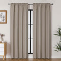 Lecloud Bessie Stone Curtains for Living Room 84 Inches Long 2 Panels, Airy Privacy Light Filtering Curtain Drapes, Faux Linen Textured Rod Pocket Curtains for Bedroom Dining Room, Each 40 W x 84 L
