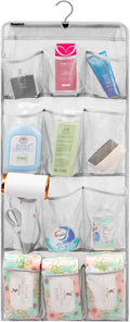 ANZORG Mesh Shower Organizer Hanging Caddy Quick Dry Bathroom Storage for Toiletry Accessories with Rotating Hanger (12 Pockets)