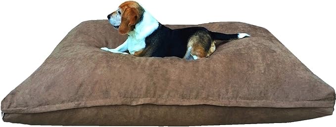Dogbed4less Jumbo Orthopedic Extreme Comfort Memory Foam Dog Beds for Extra Large Dog, Waterproof Internal Case and Machine Washable External Cover, 55X47 Pet Pillow, Brown