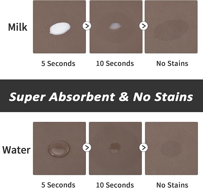 HotLive Dog Food Mat - Absorbent Cat Mat for Food and Water, No Stains Pet Feeding Bowl Mat, Easy to Clean Pet Placemats, Quick Dry Dog Water Dispenser Mat for Messy Drinkers | Brown 18"x34"