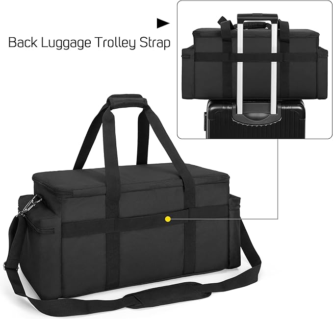 LoDrid Cable File Gig Bag with Detachable Padded Bottom & Dividers, DJ Wire Bag for 14” Laptop, Sound Equipment, DJ Gear, Musician Accessories, Black, Bag Only