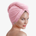 Brook + Bay Microfiber Hair Towel Wrap - Quick-Dry Absorption & Microfiber Towel - Anti-Frizz Styling & Hair Plop Technique