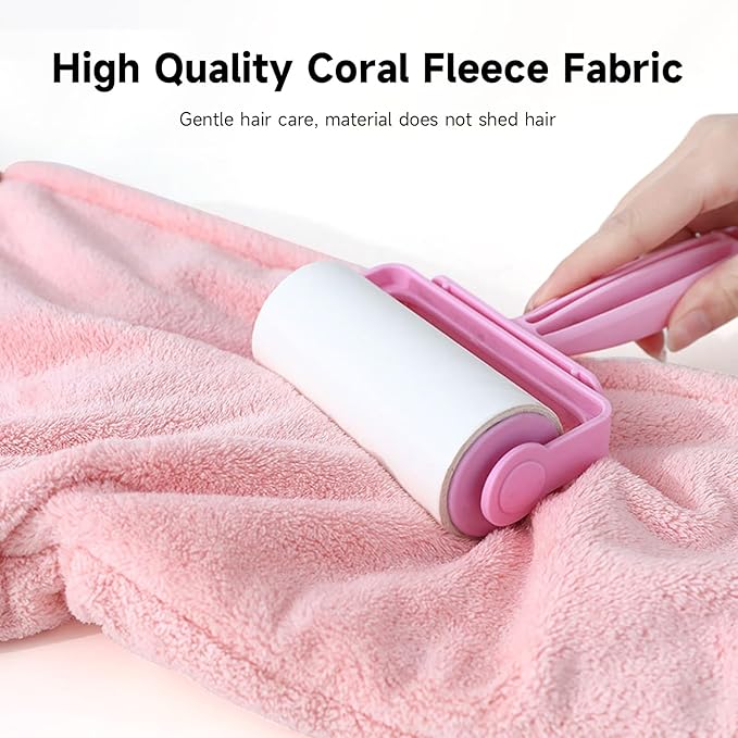 XPZKAIYUE Microfiber Hair Towel, Hair Towel wrap for Women,Hair wrap Towels,Hair Turbans for Women Wet Hair, wrap for Kids (Pink and Green) 1pcs
