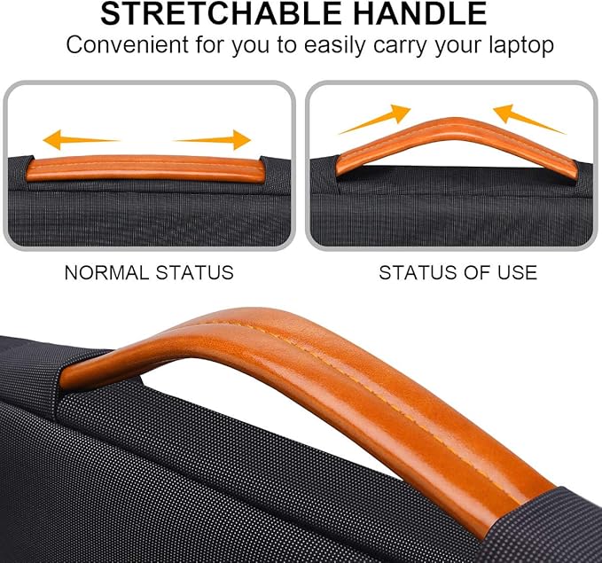 Lacdo 360° Protective 15-15.6 Inch Laptop Sleeve Case for Acer HP Lenovo Dell ASUS Laptop, Acer Aspire 15, HP Pavilion 15, Dell Inspiron 15, Lenovo IdeaPad 15, ASUS ZenBook 15 Computer Bag, Black