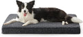 JOEJOY Orthopedic Dog Bed for Large Dogs, Washable Dog Crate Bed Large Sized with Removable Cover, Egg Memory Foam Big Pet Beds, Grey, 35"x22"