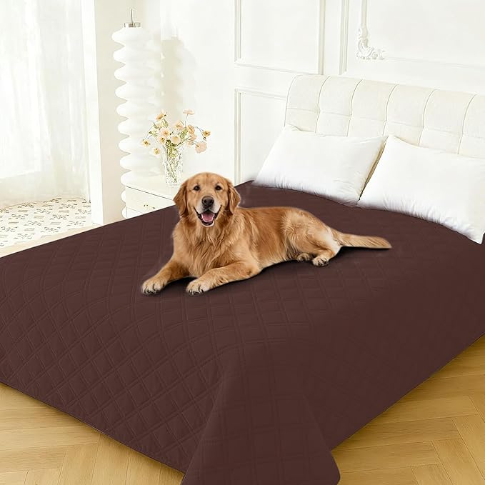 CYCMACO Waterproof Couch Covers for Pets, Waterproof Dog Bed Cover, Anti-Slip Soft Dog Blankets, Couch Cover for Dogs Washable, Pet Blanket for Puppy Large Dogs Cat (68x82 Inch, Coffee)