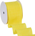 Ribest Yellow Linen Wired Ribbon, 2.5 Inch × 10 Yard, Burlap Easter Ribbon for Wreaths Bows Making Crafts Christmas Tree Decoration Gift Wrapping