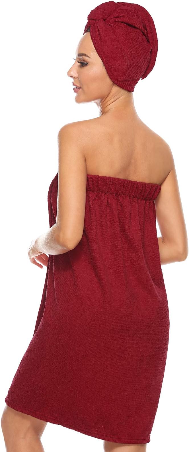 Orrpally Women Shower Wrap Robe Bath Wrap Towel Spa Body Wrap Adjustable Closure Bathrobe