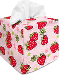 Tissue Box Cover Square Decorative Tissue Box Holder Cute Funny Cube Tissue Case Cover-Strawberry Tissue Box Cover