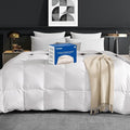 Dreamhood Down Feather Fiber Comforter Twin Size Fluffy Breathable White Duvet Insert Ultra Soft All Season Luxury Bedding Comforter with Corner & Center Loops (68"x90")