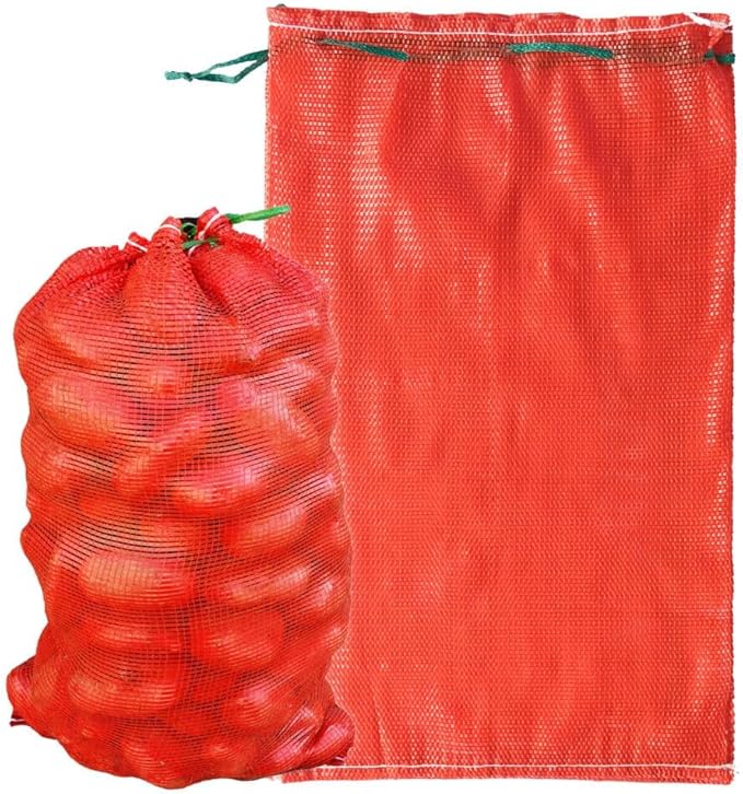 deebree 300pcs Extra Large Mesh Produce Bags 60 lbs Reusable Onion Sacks Vegetable Storage Bags Washable Net Bag 21” x 32” for Onion Potato Firewood Crawfish, Pack of 300