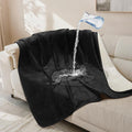 LOOBANI Waterproof Dog Blanket for Couch: Reversible Flannel Bed Blanket for Medium Large Dogs Liquid Proof, Soft Throw Blanket Couch Cover Protector for Sofa, Crate, Travel, Picnic, 50" x 60", Black