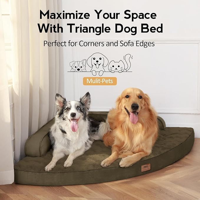 MEKIY Large Orthopedic Dog Bed with Sides XXXL Dog Beds with Removable Washable Cover Non-Slip Waterproof Pet Bed for Extra Large Dogs - Light Coffee XXXL