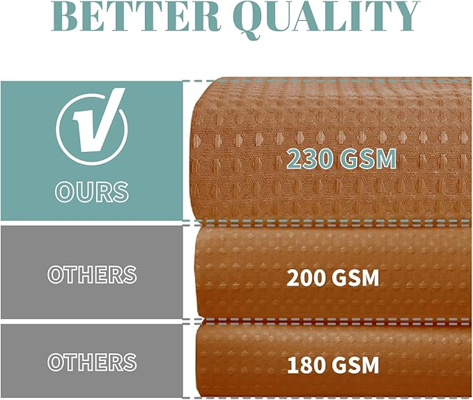 eachope BurntOrange No Hook Waffle Weave Shower Curtain with snap-in Liner Replacement, 230GSM Waterproof Fabric Hotel Shower Curtain Set for Bathroom, Through Mesh Top Window,71Wx74H