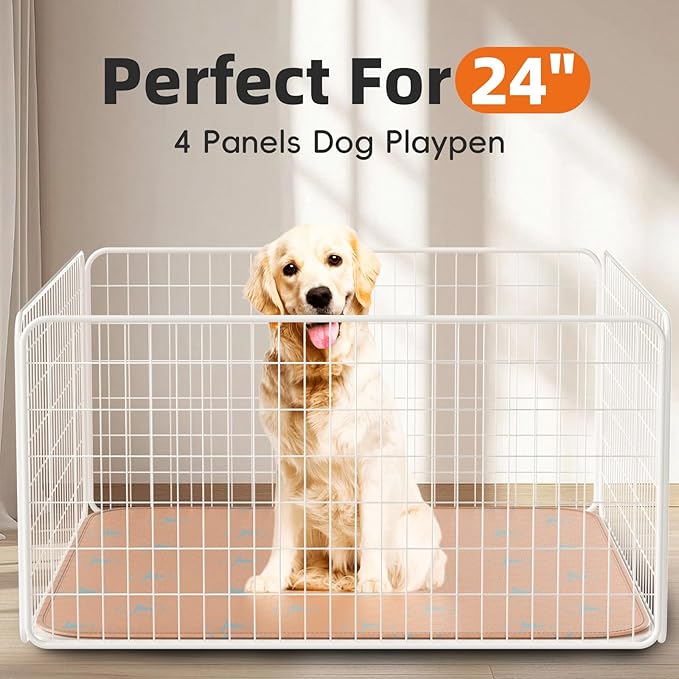 PJYuCien Washable Pee Pads for Dogs 4 Pack, 36" x 36" Non-Slip and Leak-Proof Pee Mat, Puppy Training Pads for Whelping, Playpen, Crate, Bed (Orange)