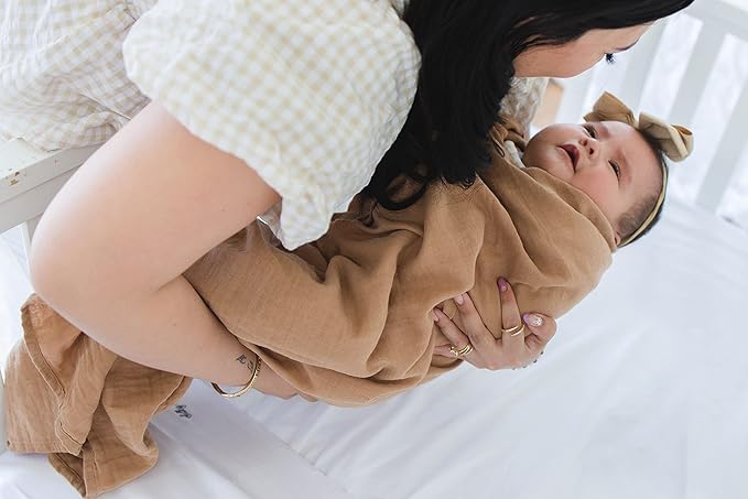 Leyl&Ari Muslin Baby Swaddle Blanket |100% Organic Cotton Receiving Blanket (Rainbow/Bee Set)